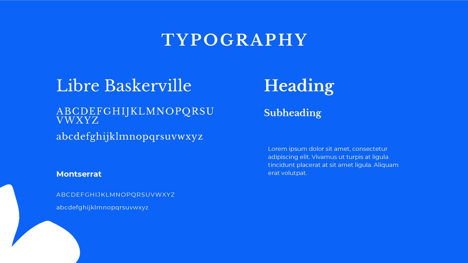 USMA typographic system, Libre Baskerville and Montserrat